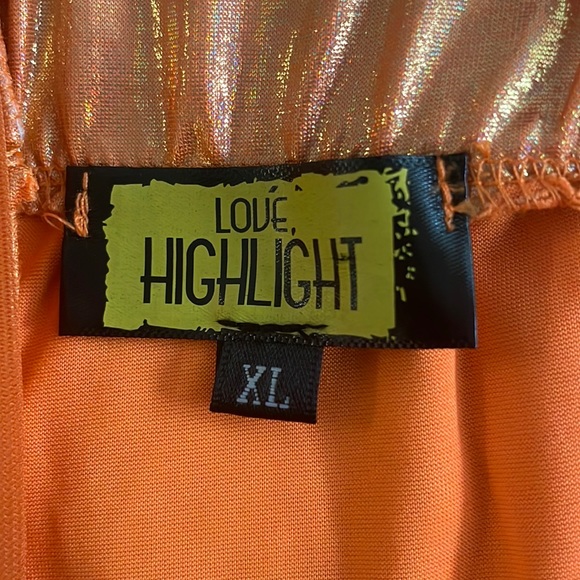 Orange Metallic Pencil Skirt Size XL - Picture 4 of 4